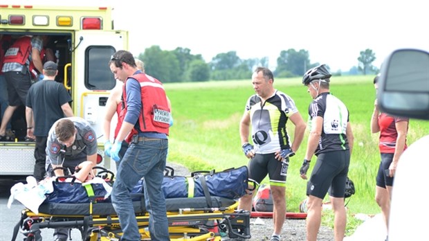 Carambolage de vélos sur la Montée Verchères à Saint-Marc-sur-Richelieu